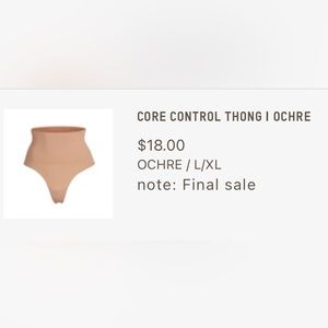 SKIMS core control thong in ochre